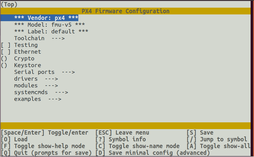 menuconfig command line interface