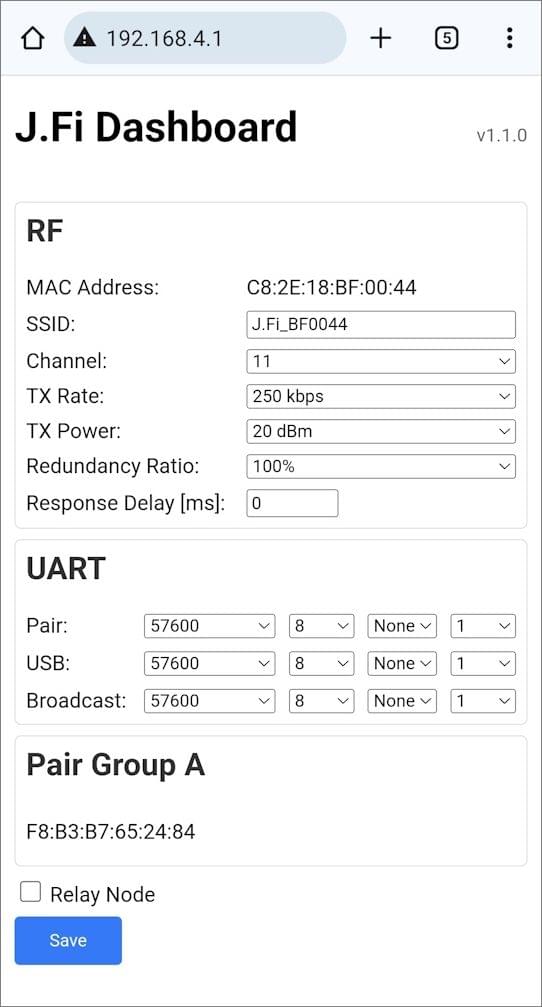 J.Fi Wireless Telemetry Broadcast Communication